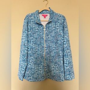 Lilly Pulitzer Blue Floral Zip Jacket